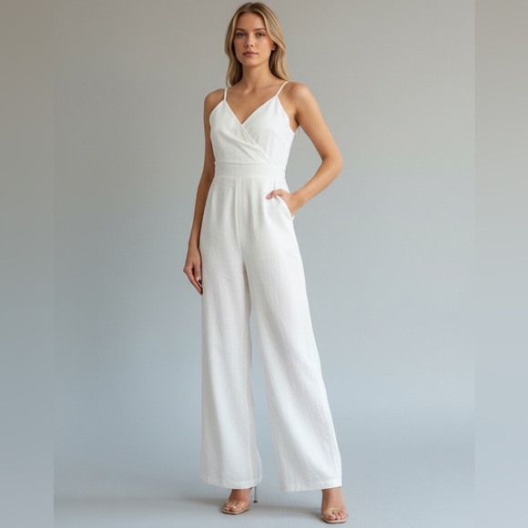 dress the population white jumpsuit $248 Dress The Population Women's Ivory Braxton Sleeveless Jumpsuit Size  XXS